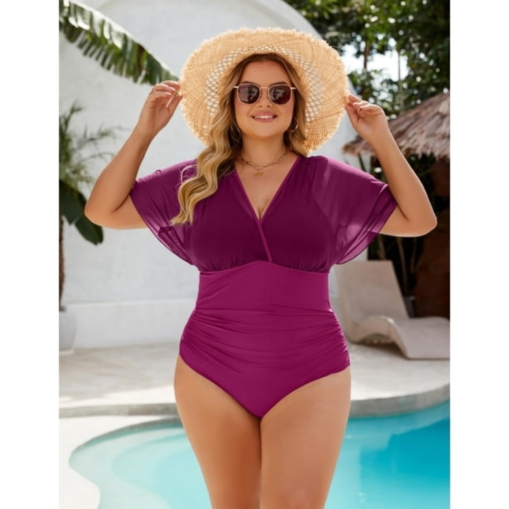 NWT Blooming Jelly Tummy Control One Piece Bathing Suit Plus Size 4XL